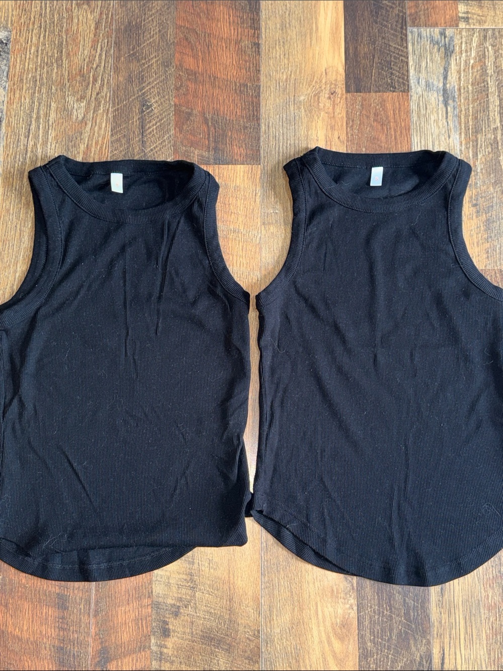 Source Unknown Black Ribbed Tank Top (Pair)